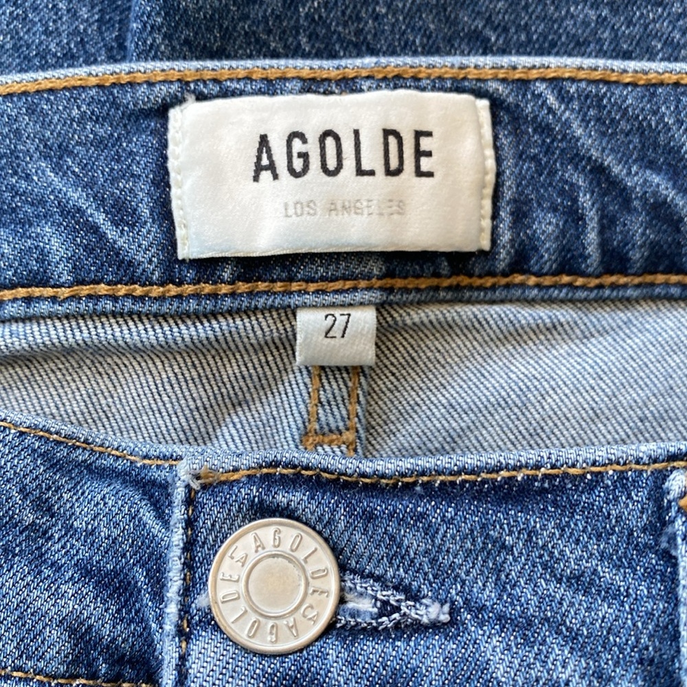 AGOLDE Riley High Rise Button Fly Distressed Jeans - Picture 11 of 13
